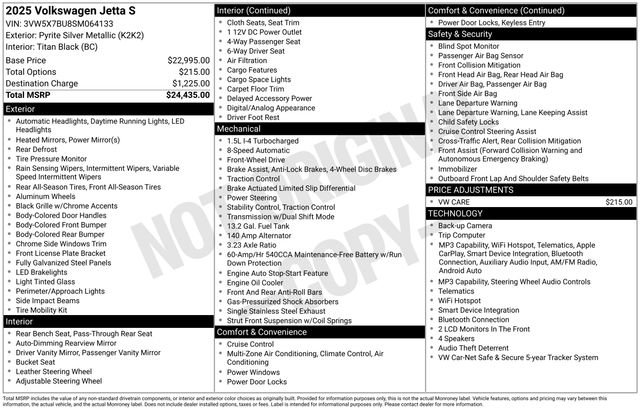 Used 2025 Volkswagen Jetta S FWD image 16