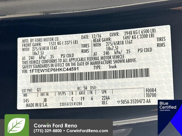 Certified 2017 Ford F150 XLT w/ Equipment Group 302A Luxury AWD/4WD image 35
