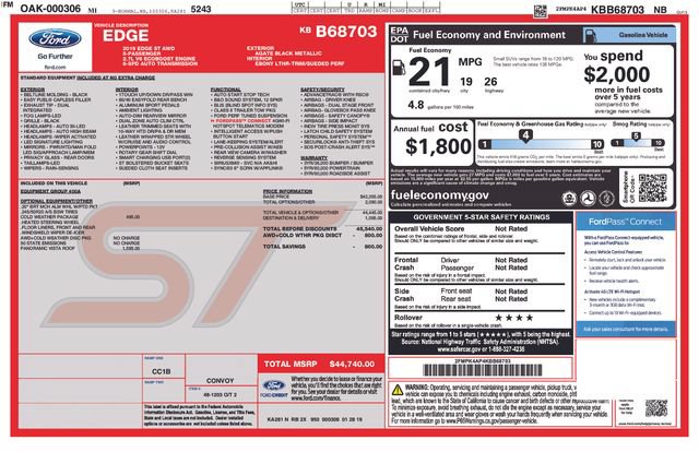 Certified 2019 Ford Edge ST w/ Cold Weather Package AWD/4WD image 36