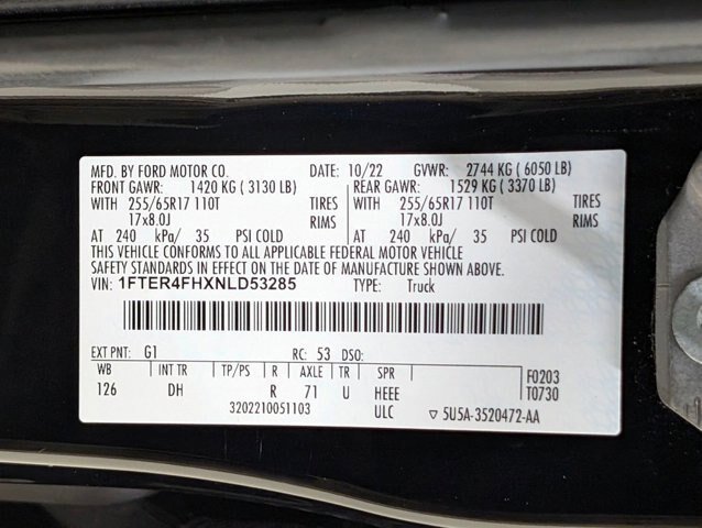 Certified 2022 Ford Ranger Lariat w/ Equipment Group 501A High AWD/4WD image 23