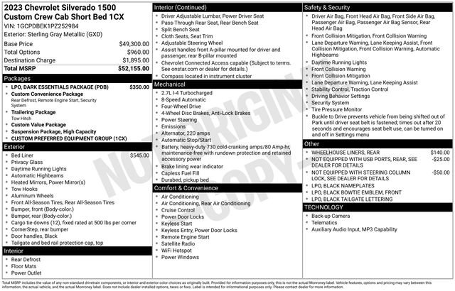 Used 2023 Chevrolet Silverado 1500 Custom w/ LPO, Dark Essentials Package AWD/4WD image 32