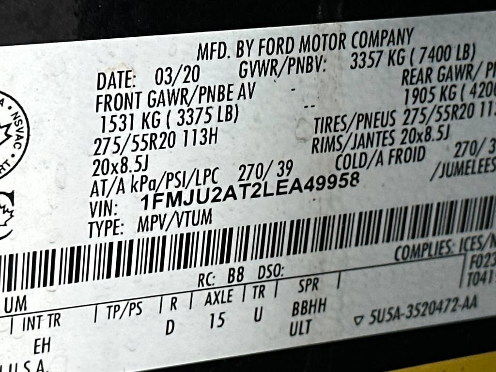 Certified 2020 Ford Expedition Limited AWD/4WD image 36