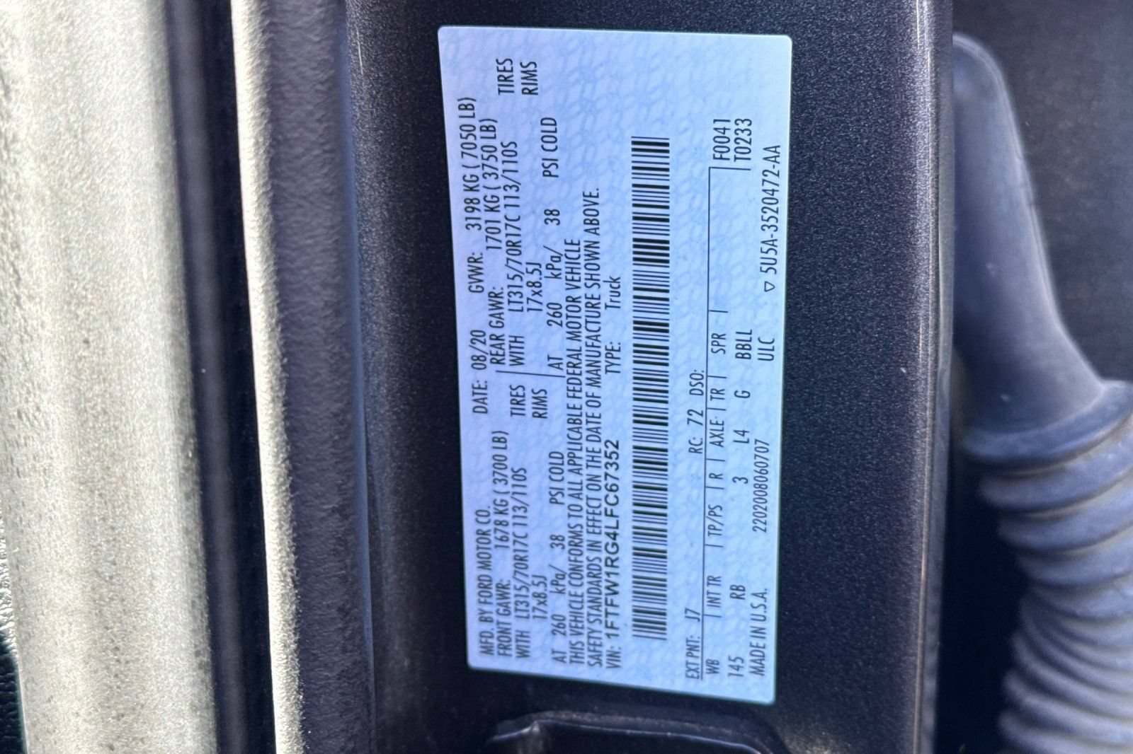 Certified 2020 Ford F150 Raptor w/ Equipment Group 802A Luxury AWD/4WD image 29