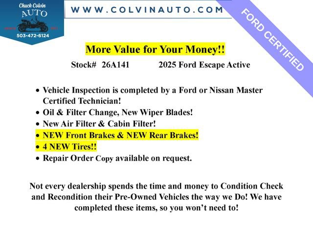 Certified 2025 Ford Escape Active AWD/4WD image 2