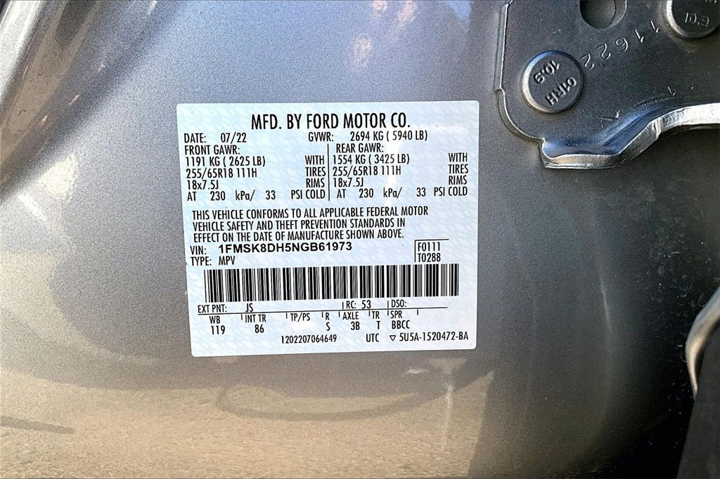 Certified 2022 Ford Explorer XLT image 36