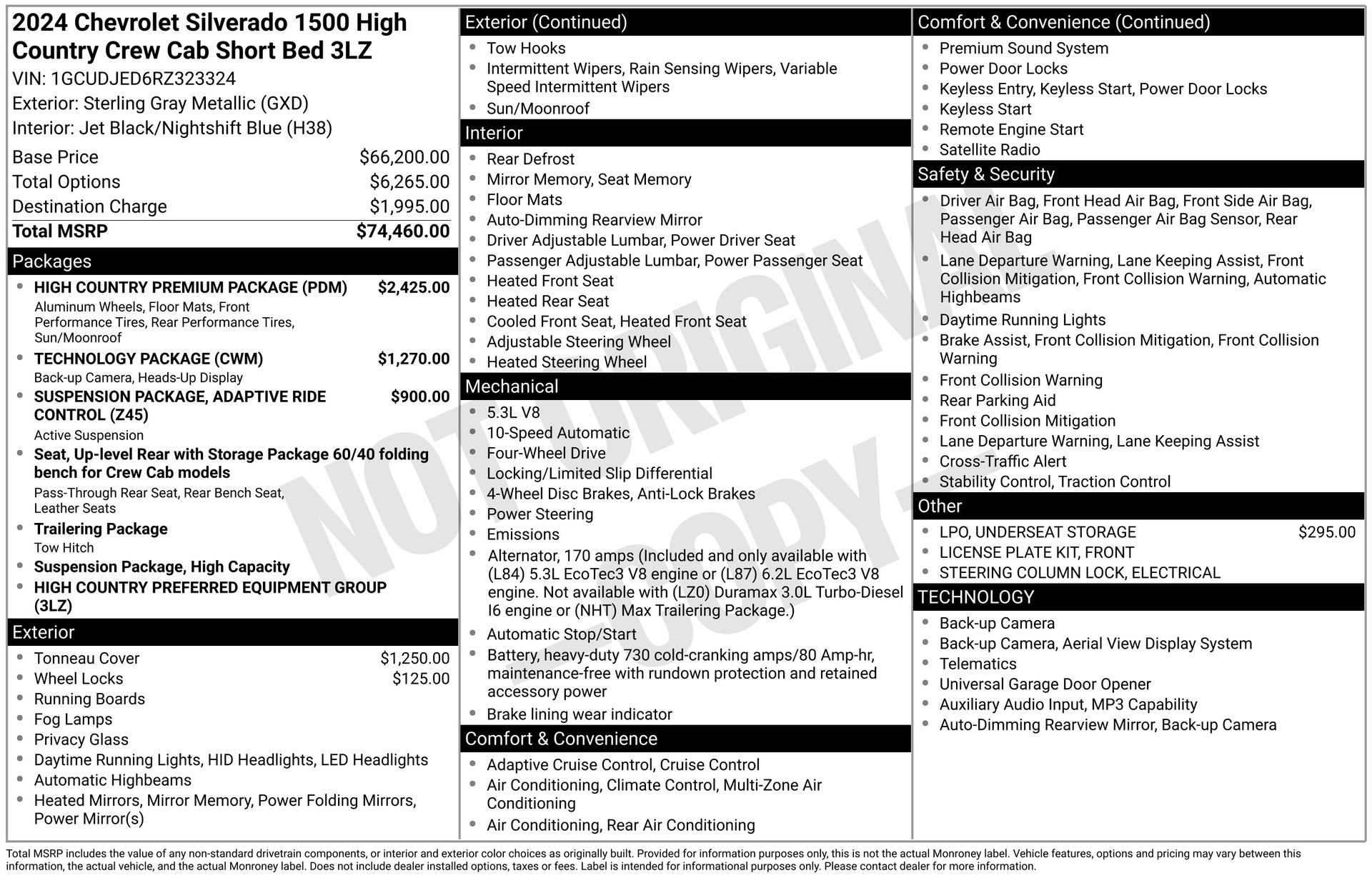 Used 2024 Chevrolet Silverado 1500 High Country w/ High Country Premium Package AWD/4WD image 47