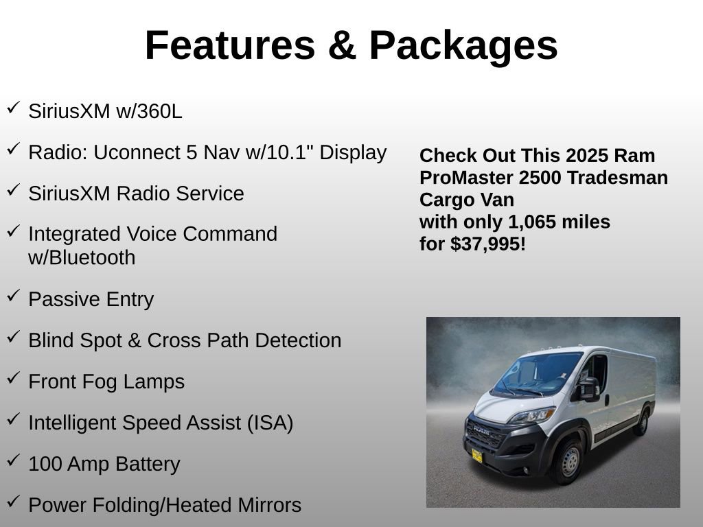 Used 2025 RAM ProMaster 2500 w/ Premium Convenience Group FWD image 8
