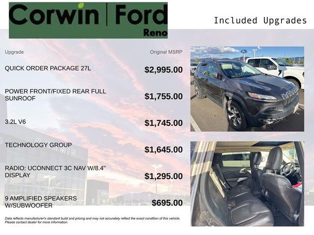 Used 2018 Jeep Cherokee Trailhawk w/ Quick Order Package 27L AWD/4WD image 3