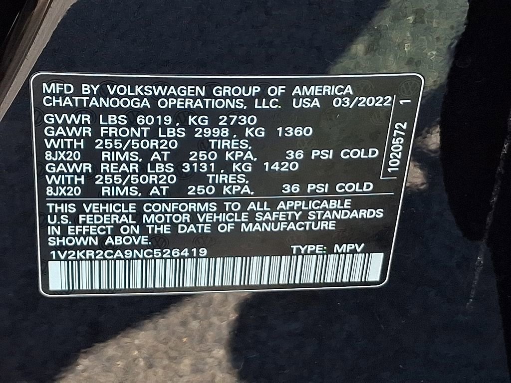 Used 2022 Volkswagen Atlas SE AWD/4WD image 28