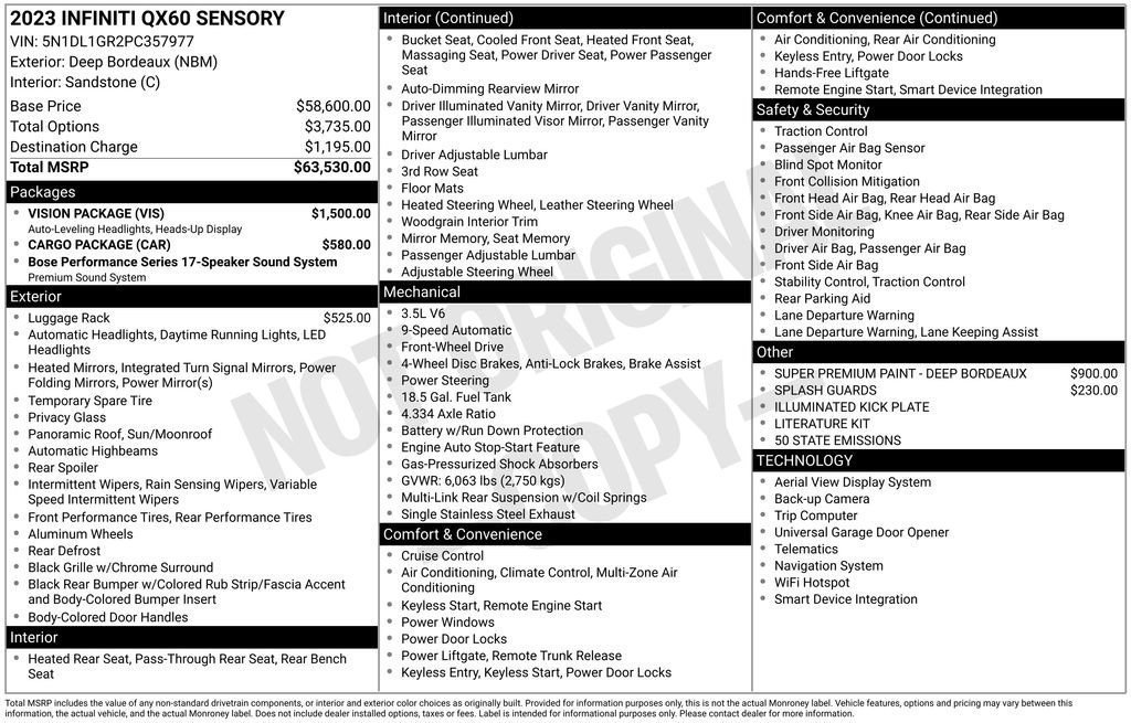 Used 2023 INFINITI QX60 Sensory w/ Vision Package image 36