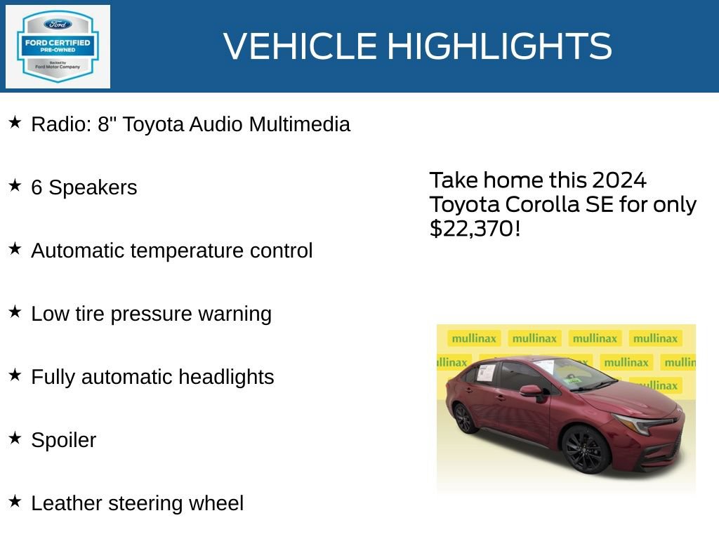 Used 2024 Toyota Corolla SE FWD image 23
