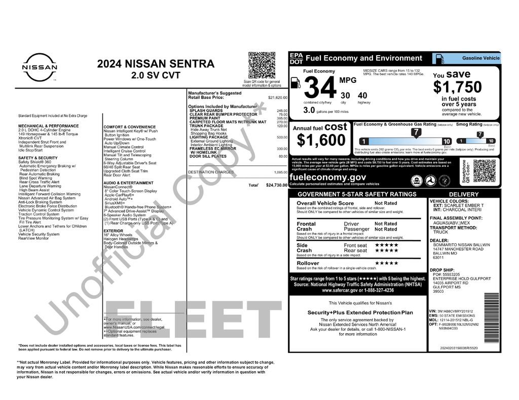 Used 2024 Nissan Sentra SV w/ Lighting Package FWD image 12