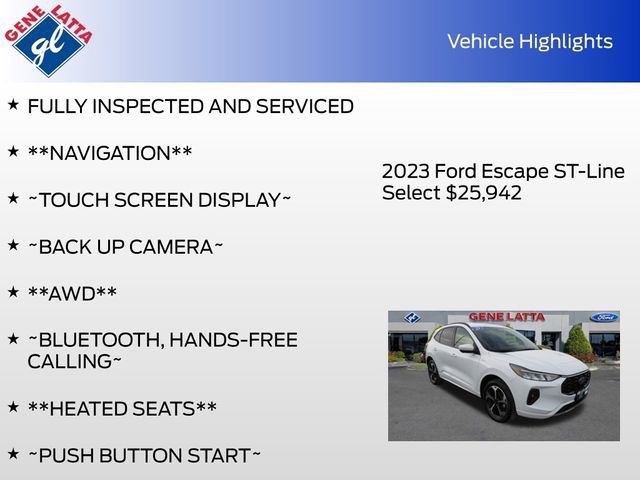Certified 2023 Ford Escape ST-Line Select w/ Tech Pack #2 AWD/4WD image 30