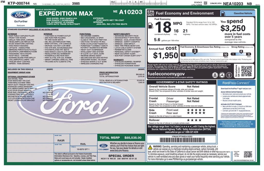 Certified 2022 Ford Expedition Max King Ranch AWD/4WD image 40