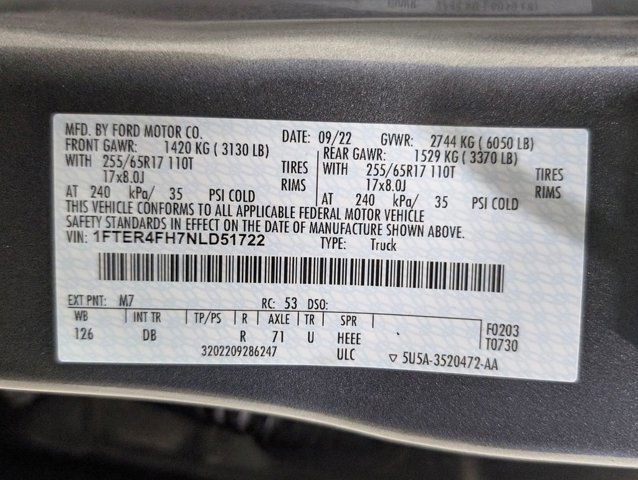 Certified 2022 Ford Ranger Lariat w/ Equipment Group 501A High image 11