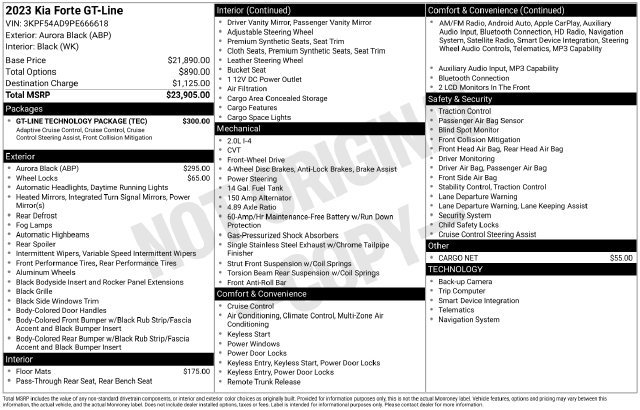 Used 2023 Kia Forte GT-Line w/ GT-Line Technology Package FWD image 16