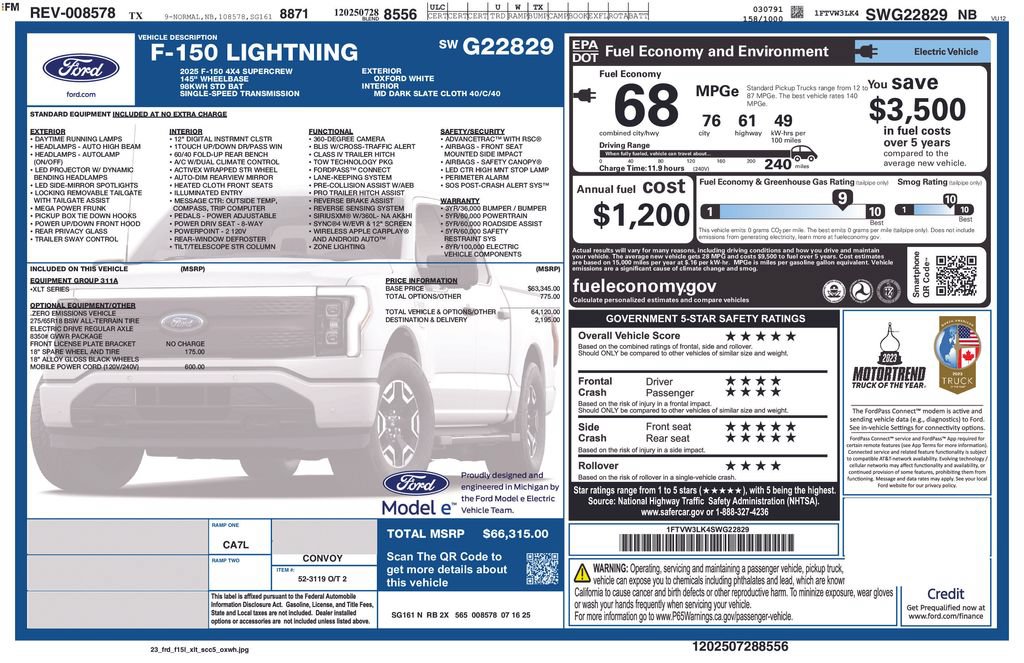 Certified 2025 Ford F150 Lightning XLT AWD/4WD image 4