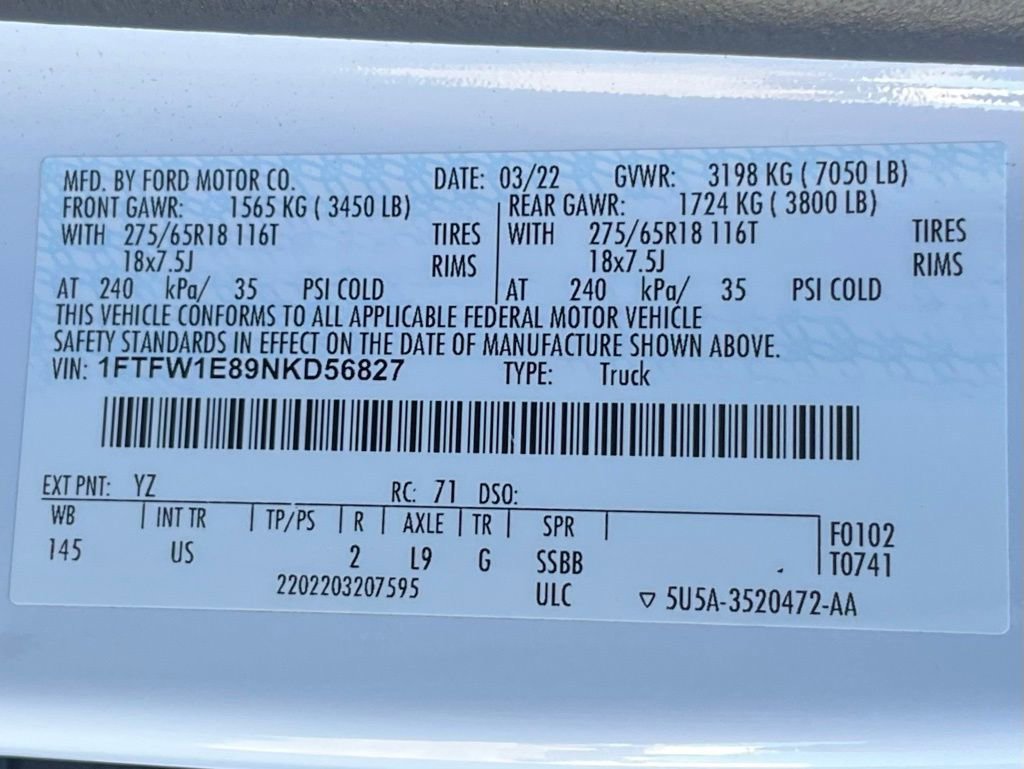 Certified 2022 Ford F150 XLT w/ Equipment Group 302A High image 74