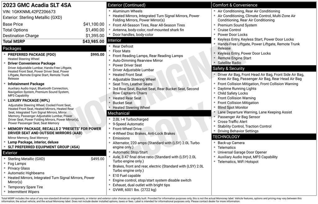 Used 2023 GMC Acadia SLT w/ Preferred Package image 38