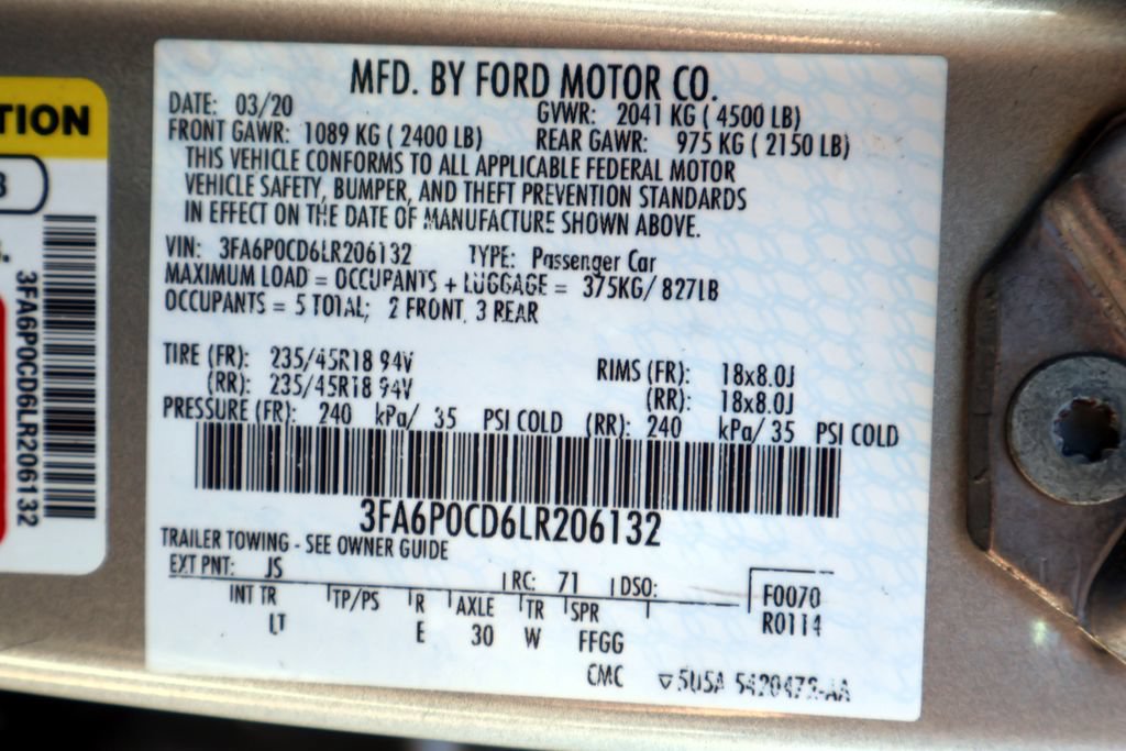 Certified 2020 Ford Fusion SEL FWD image 39