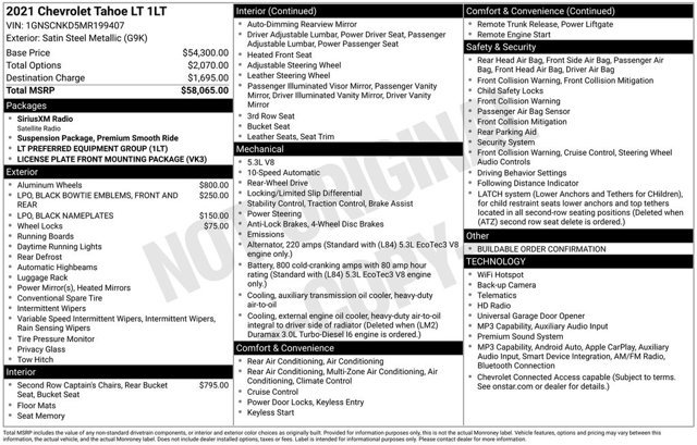 Used 2021 Chevrolet Tahoe LT RWD image 31