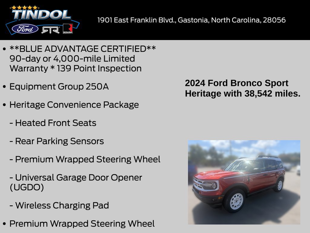 Certified 2024 Ford Bronco Sport Heritage w/ Heritage Convenience Package AWD/4WD image 16