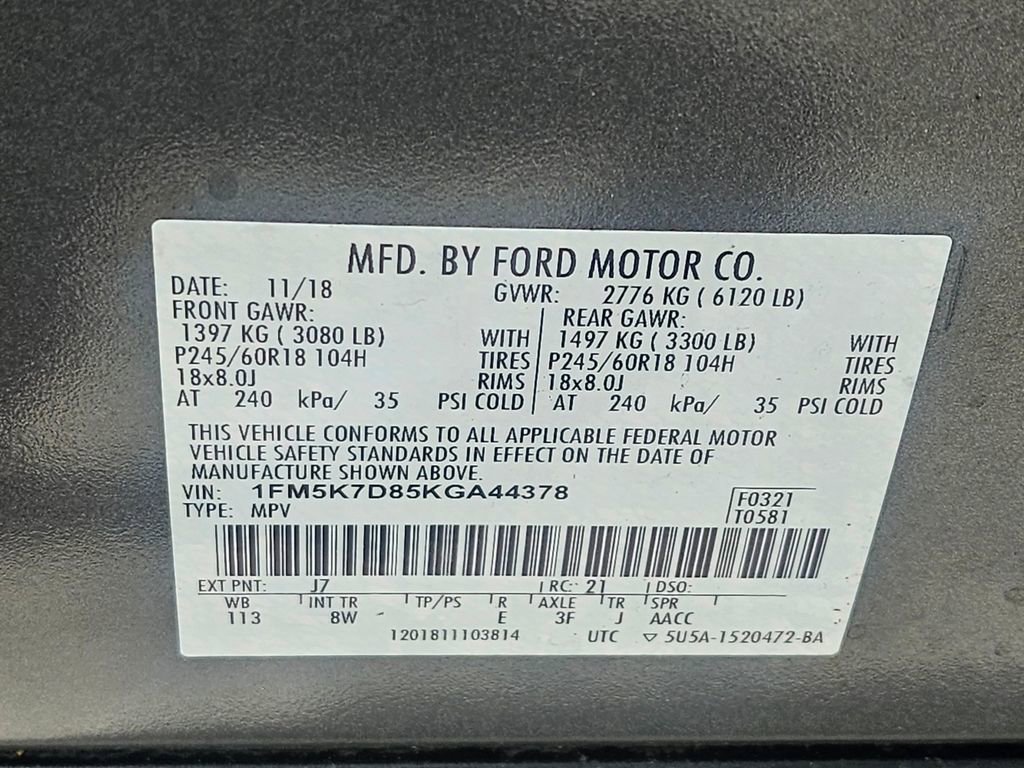 Certified 2019 Ford Explorer XLT FWD image 38