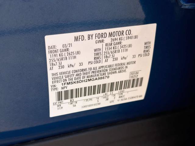 Certified 2021 Ford Explorer XLT w/ Equipment Group 202A AWD/4WD image 37