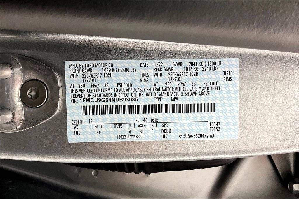 Certified 2022 Ford Escape SE w/ Convenience Package image 34