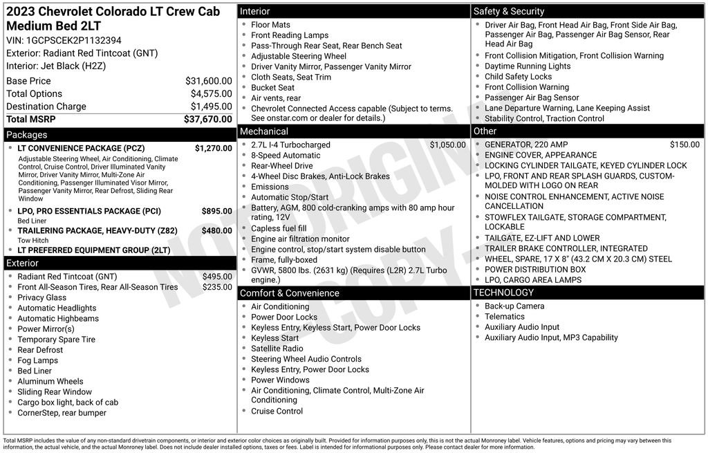 Used 2023 Chevrolet Colorado LT w/ LT Convenience Package image 7