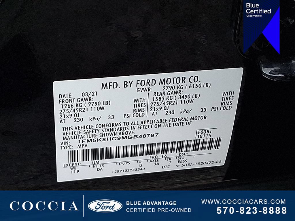 Certified 2021 Ford Explorer Platinum w/ Equipment Group 601A AWD/4WD image 28
