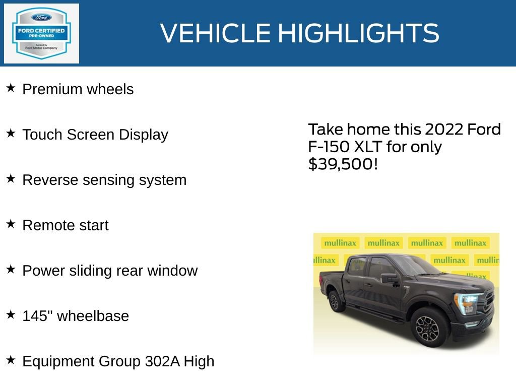 Certified 2022 Ford F150 XLT w/ Equipment Group 302A High image 22
