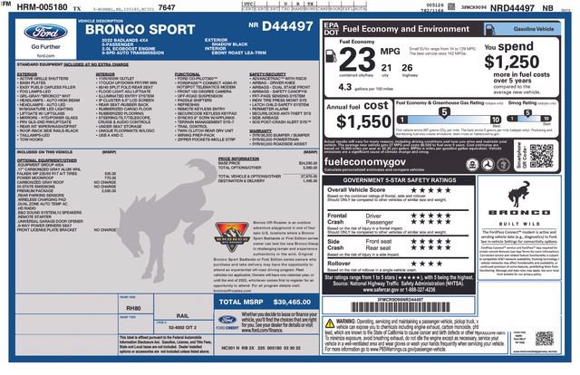 Certified 2022 Ford Bronco Sport Badlands w/ Premium Package AWD/4WD image 35