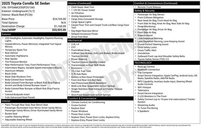 Used 2025 Toyota Corolla SE FWD image 2