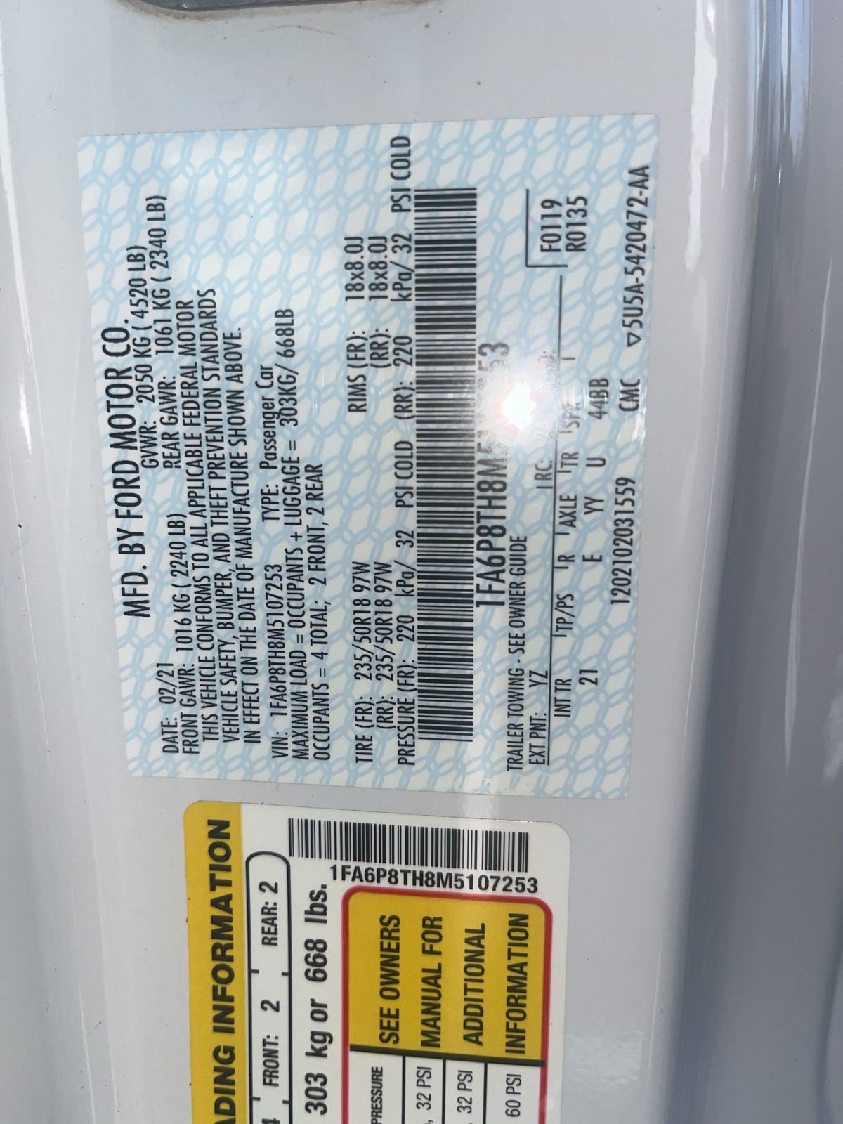 Certified 2021 Ford Mustang Coupe w/ Equipment Group 101A image 8