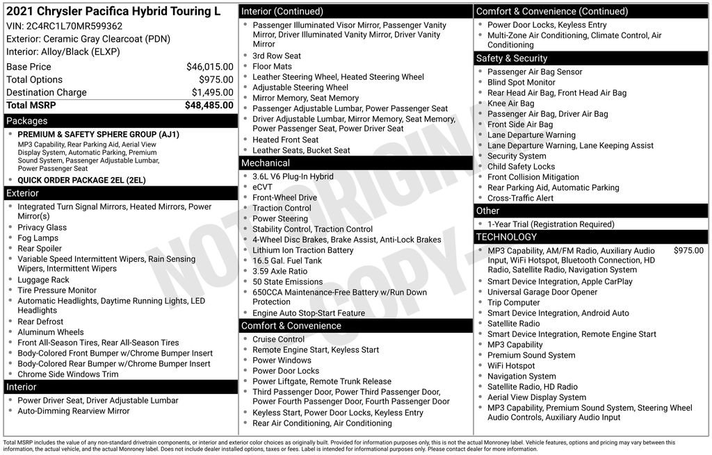 Used 2021 Chrysler Pacifica Touring-L FWD image 7