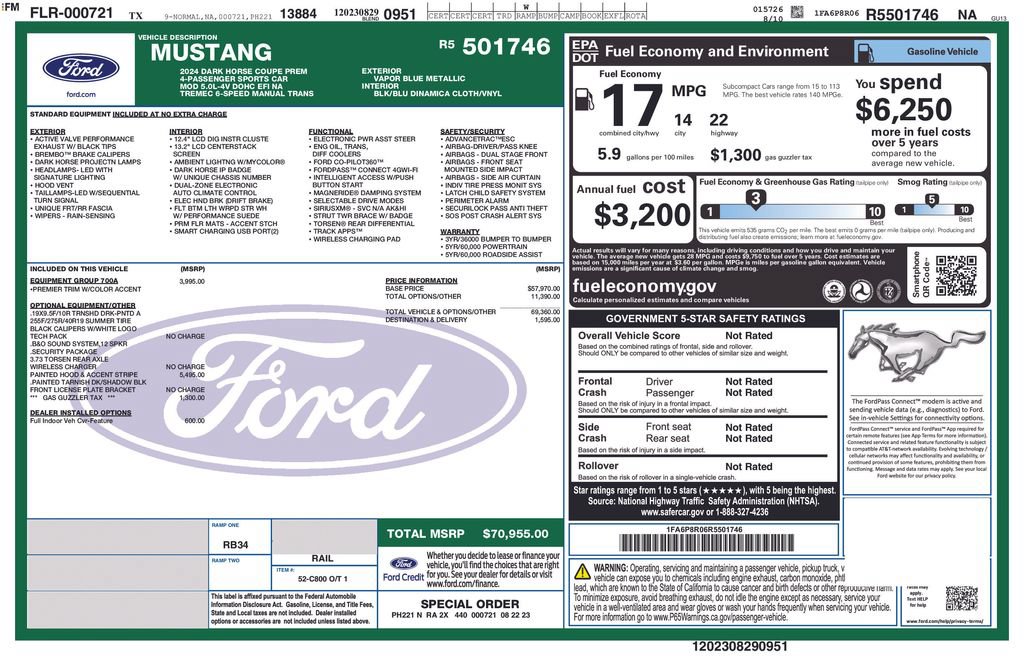 Certified 2024 Ford Mustang Dark Horse RWD image 30