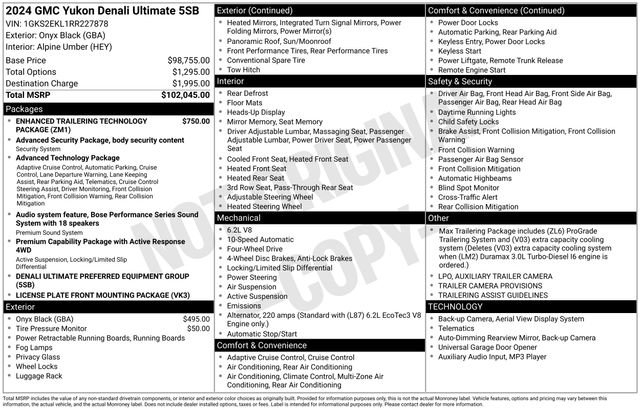 Used 2024 GMC Yukon Denali Ultimate AWD/4WD image 4
