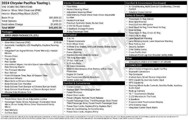 Used 2024 Chrysler Pacifica Touring-L FWD image 3