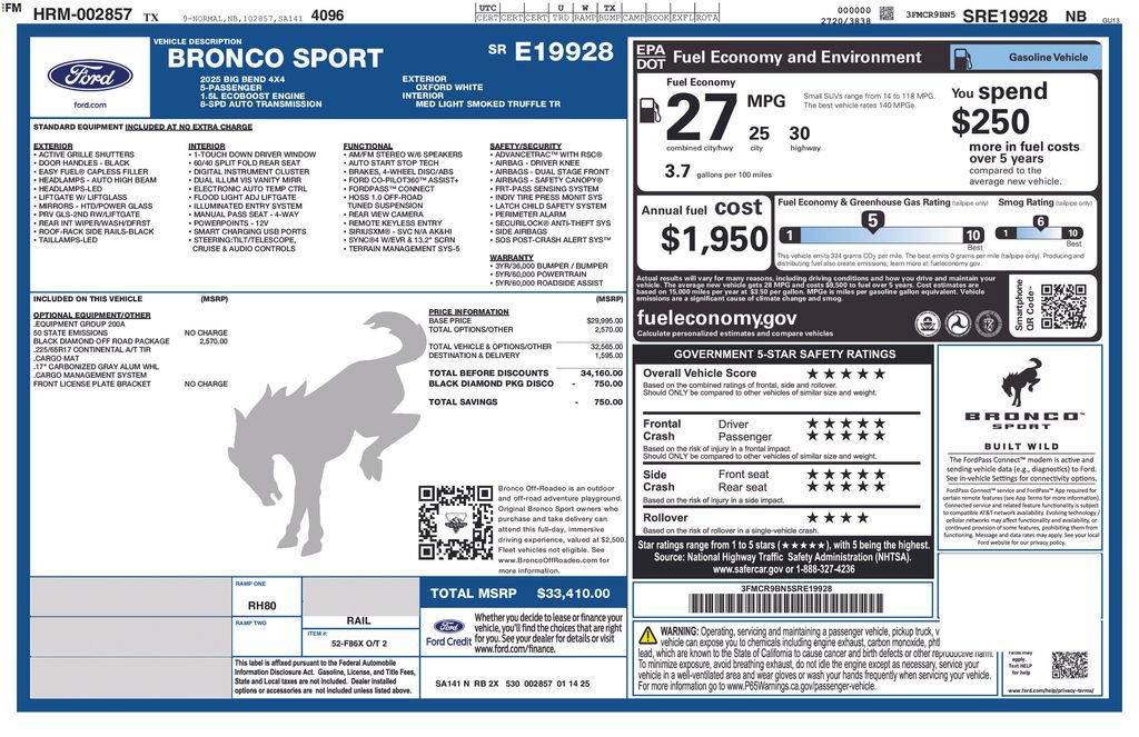 Certified 2025 Ford Bronco Sport Big Bend AWD/4WD image 5