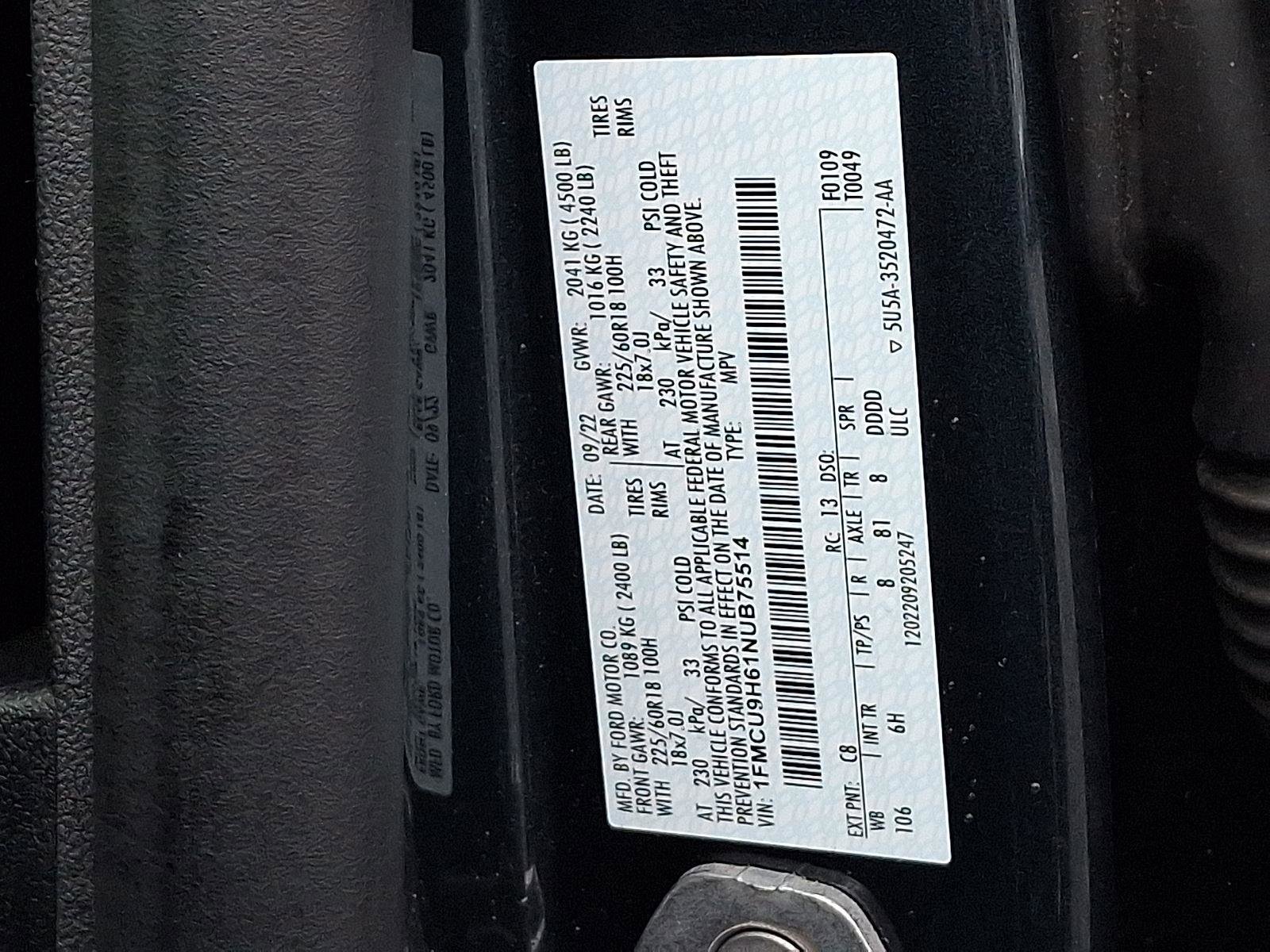 Certified 2022 Ford Escape SEL image 28