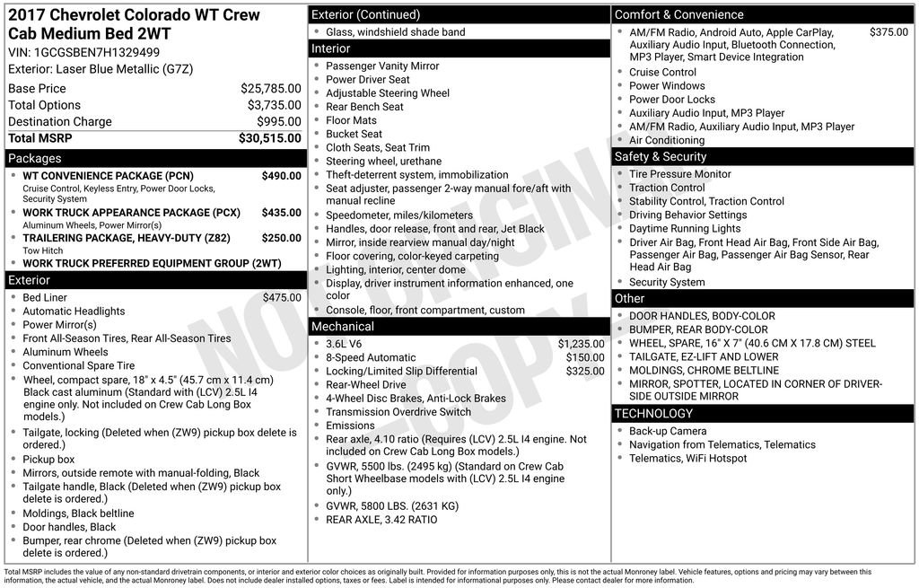 Used 2017 Chevrolet Colorado W/T w/ WT Convenience Package image 5