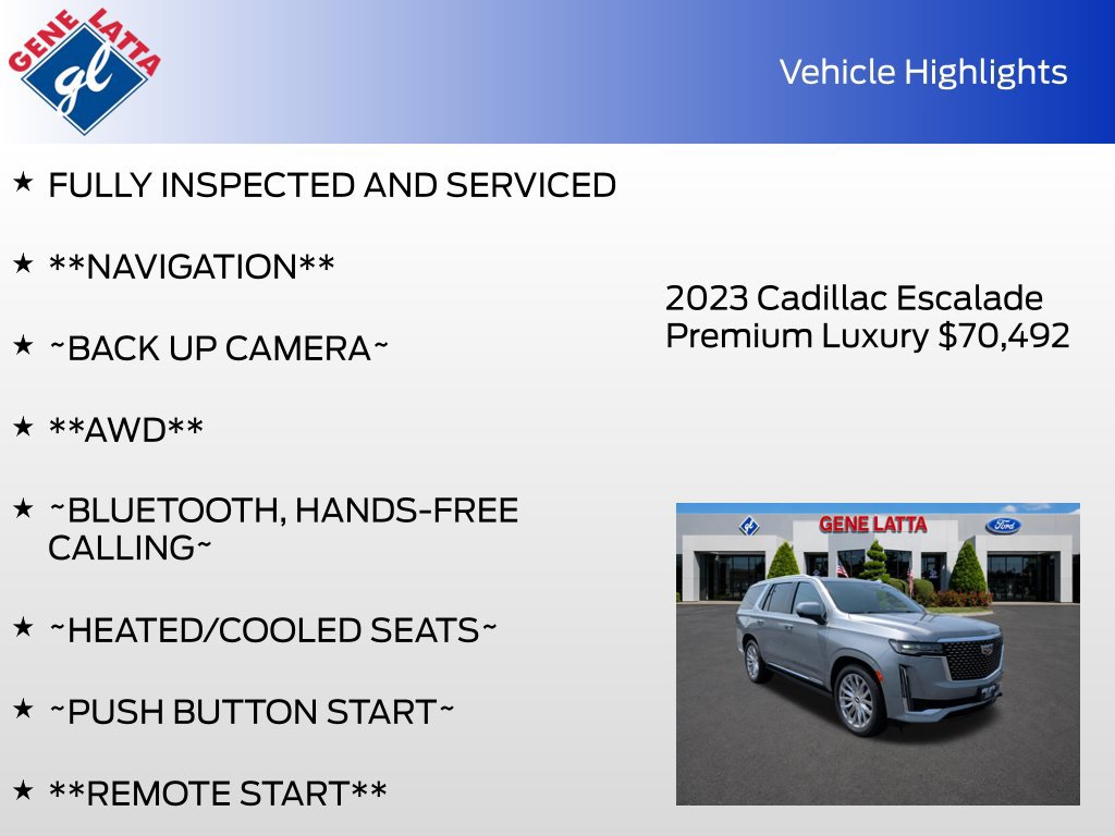Used 2023 Cadillac Escalade Premium Luxury w/ Performance Package AWD/4WD image 36
