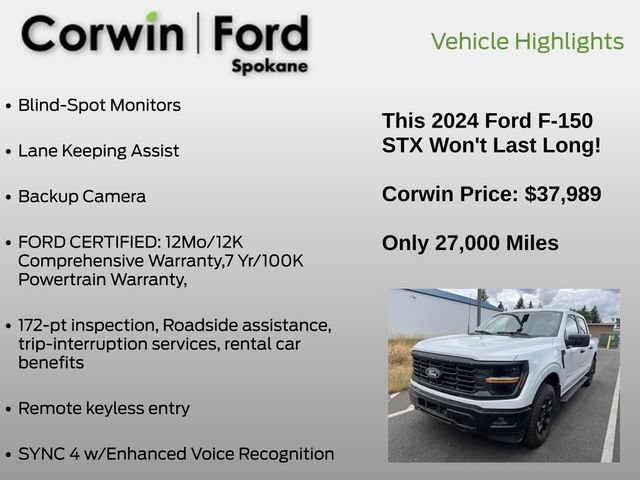 Certified 2024 Ford F150 STX w/ Equipment Group 201A FX4 AWD/4WD image 6