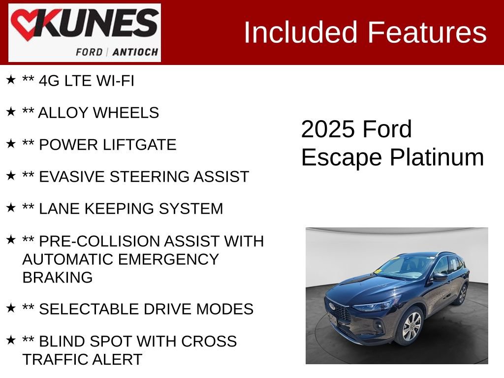 Certified 2025 Ford Escape Platinum AWD/4WD image 4