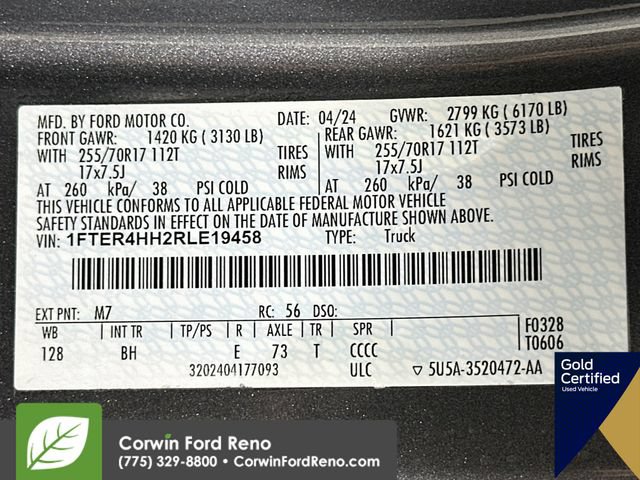 Certified 2024 Ford Ranger XLT w/ Equipment Group 301A High AWD/4WD image 35