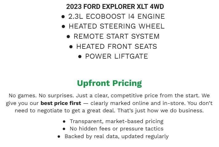 Certified 2023 Ford Explorer XLT w/ Equipment Group 202A AWD/4WD image 2