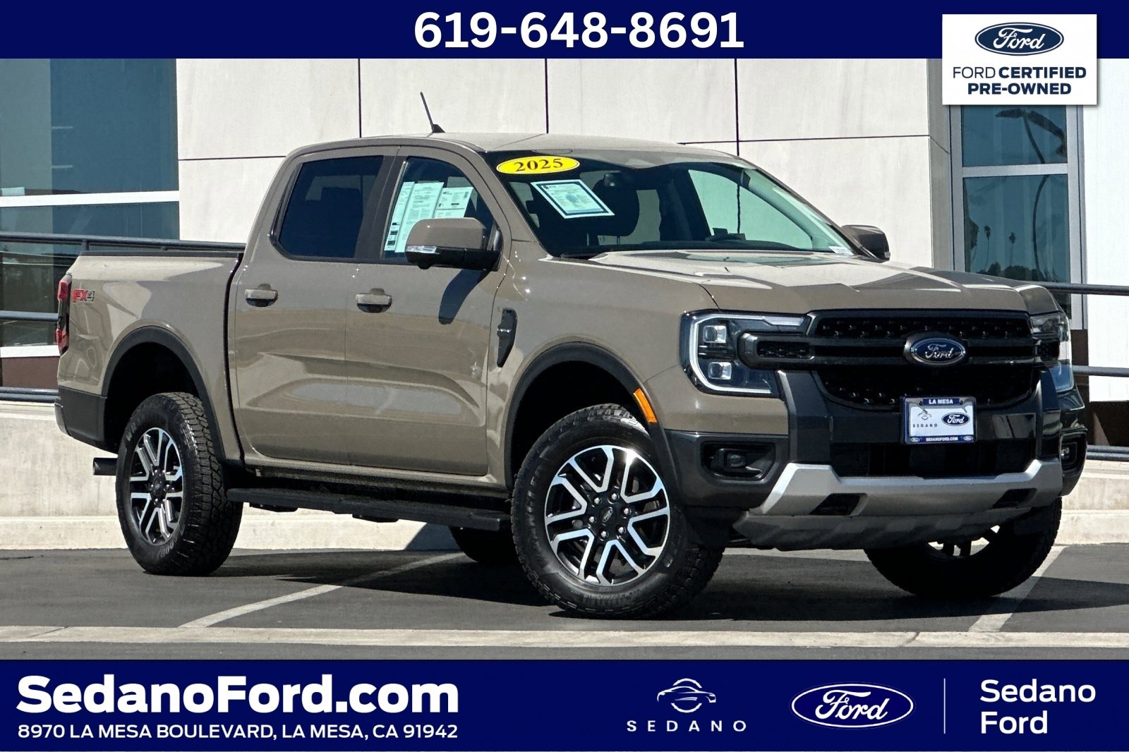 Certified 2025 Ford Ranger Lariat w/ FX4 Off-Road Package