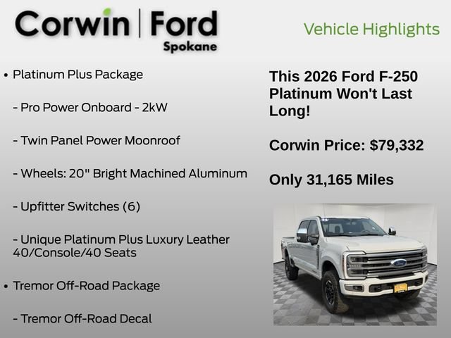 Certified 2026 Ford F250 Platinum w/ Platinum Plus Package AWD/4WD image 13