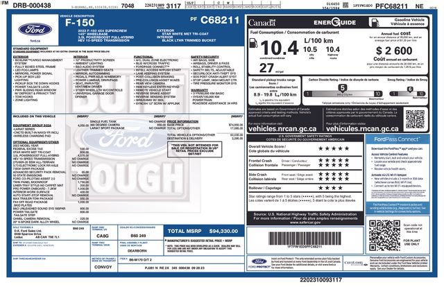 Certified 2023 Ford F150 Lariat w/ Equipment Group 502A High AWD/4WD image 36